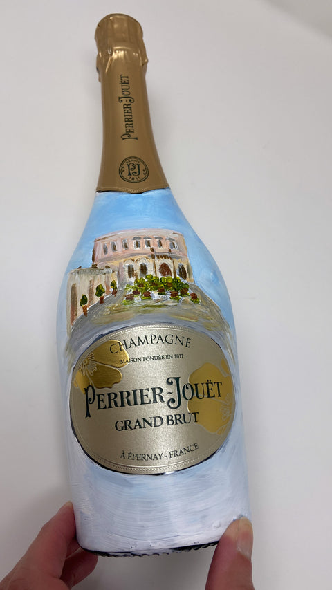 Custom Painted Champagne Bottle