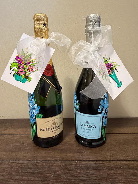 Custom Painted Champagne Bottle